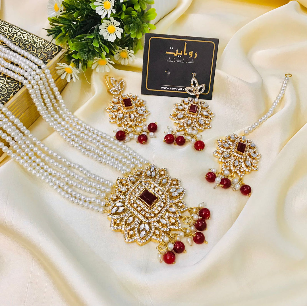 ELIAH Rani MALA SET (Maroon)