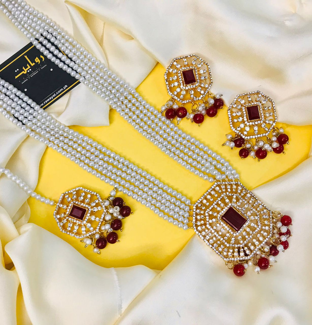 ABIHA Rani Mala Set (Maroon)