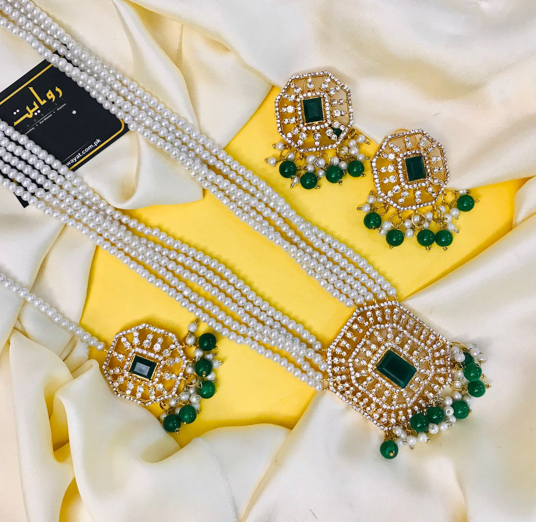 ABIHA Rani Mala Set (Green)