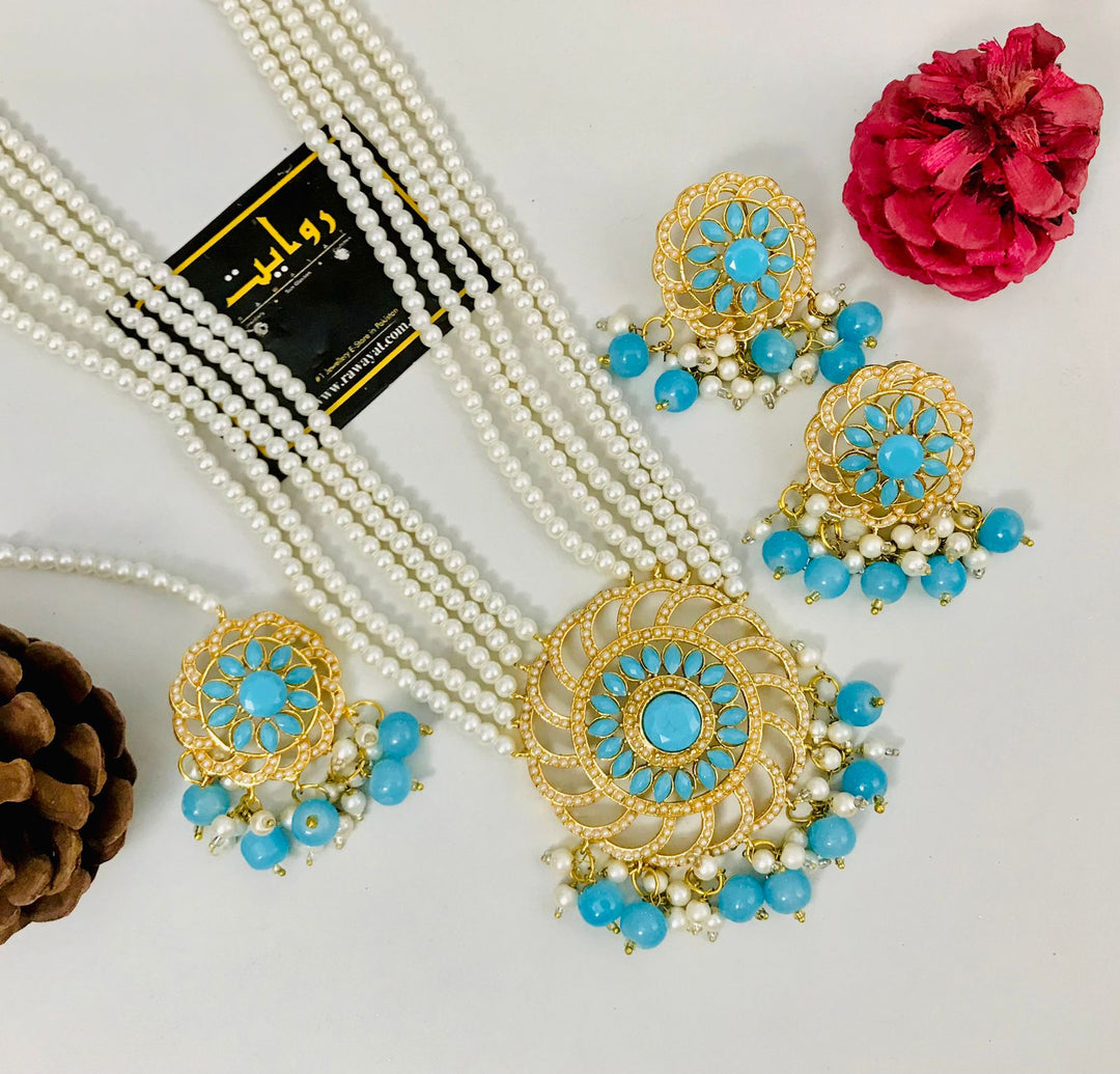 Madiha Rani Mala Set (Ferozi)