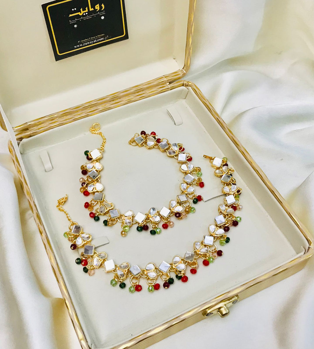 Kundan Anklet-14 (Multi)