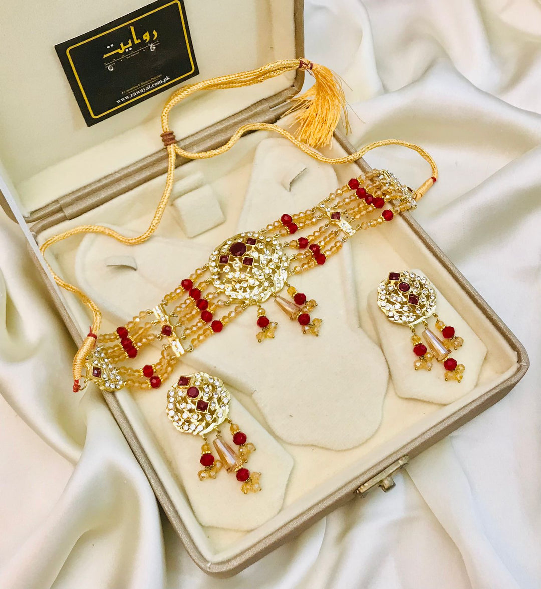 Hyderabadi Choker Set-31 (Maroon)