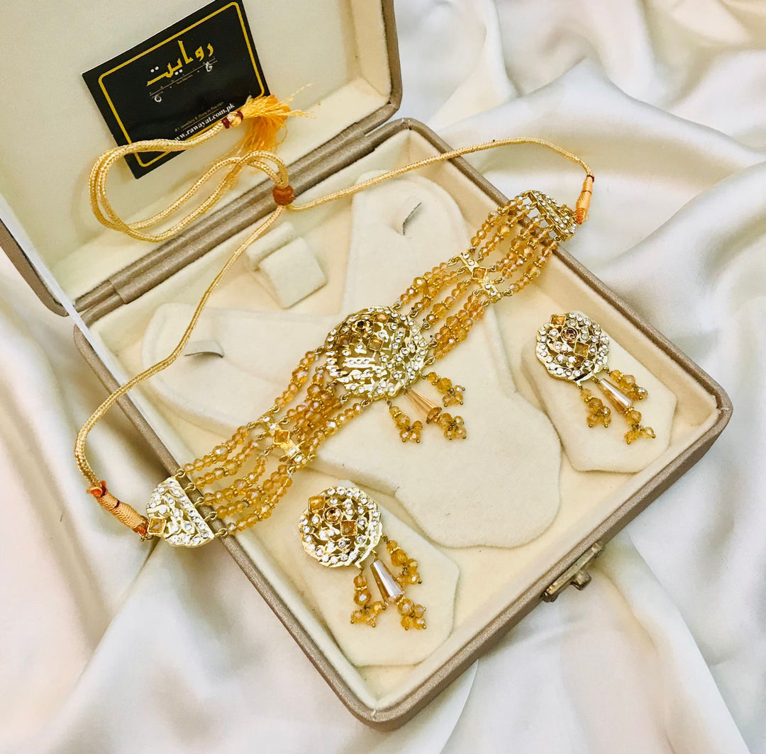 Hyderabadi Choker Set-31 (Golden)