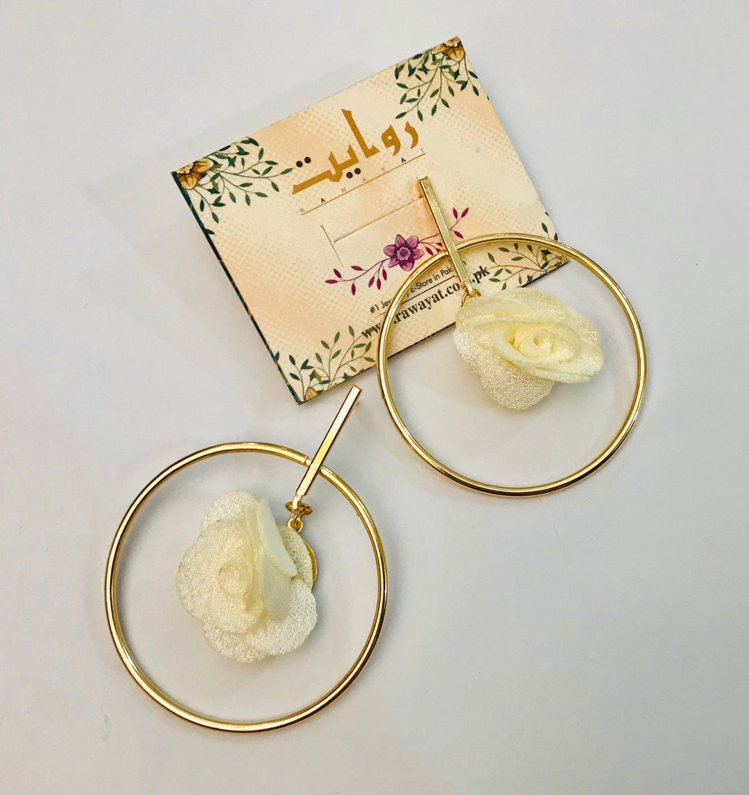 Fancy Earring-372 (White)