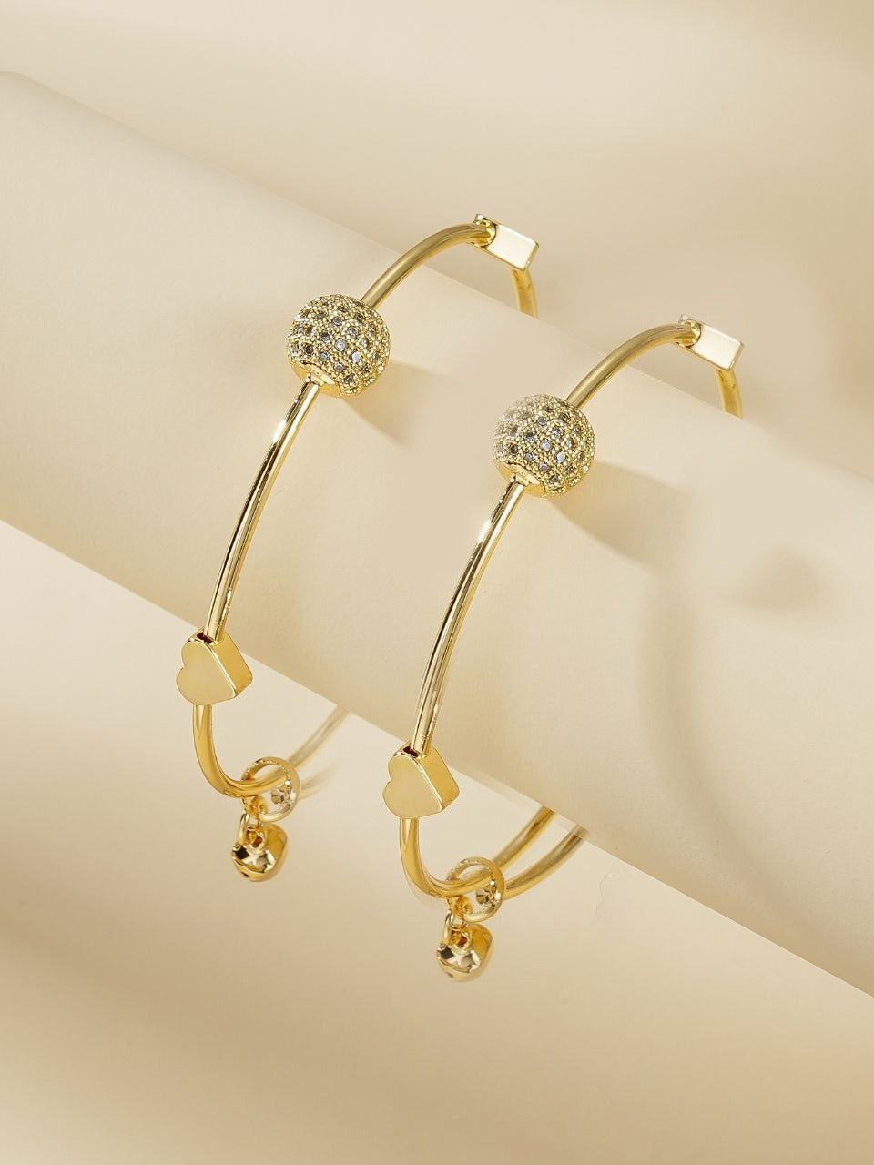 Adjustable Adult Bangle-61 (Golden Ball )