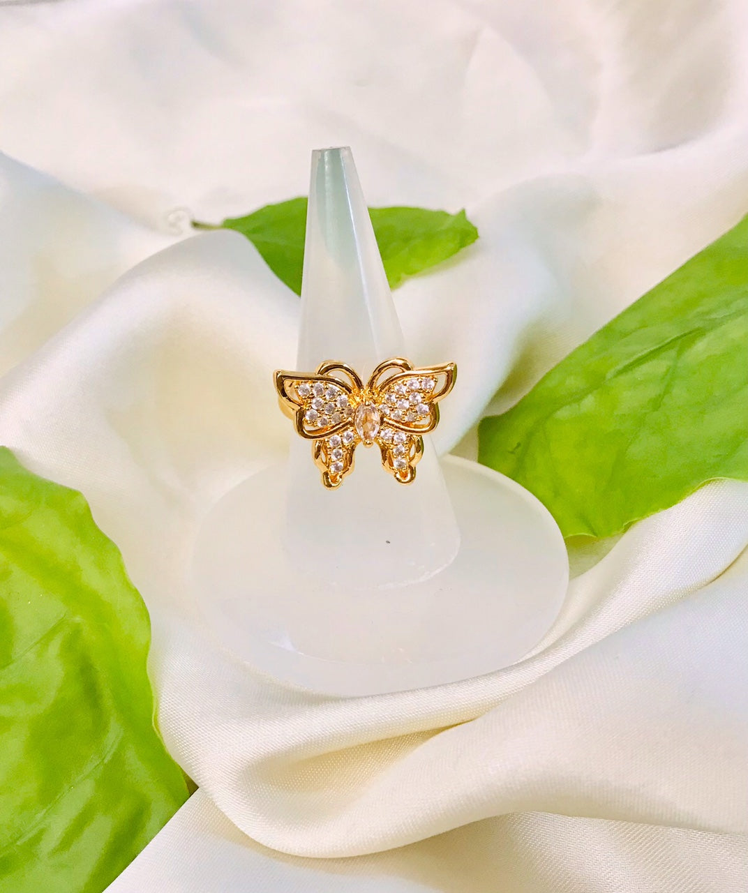 Zircon Butterfly Ring-05 (White)