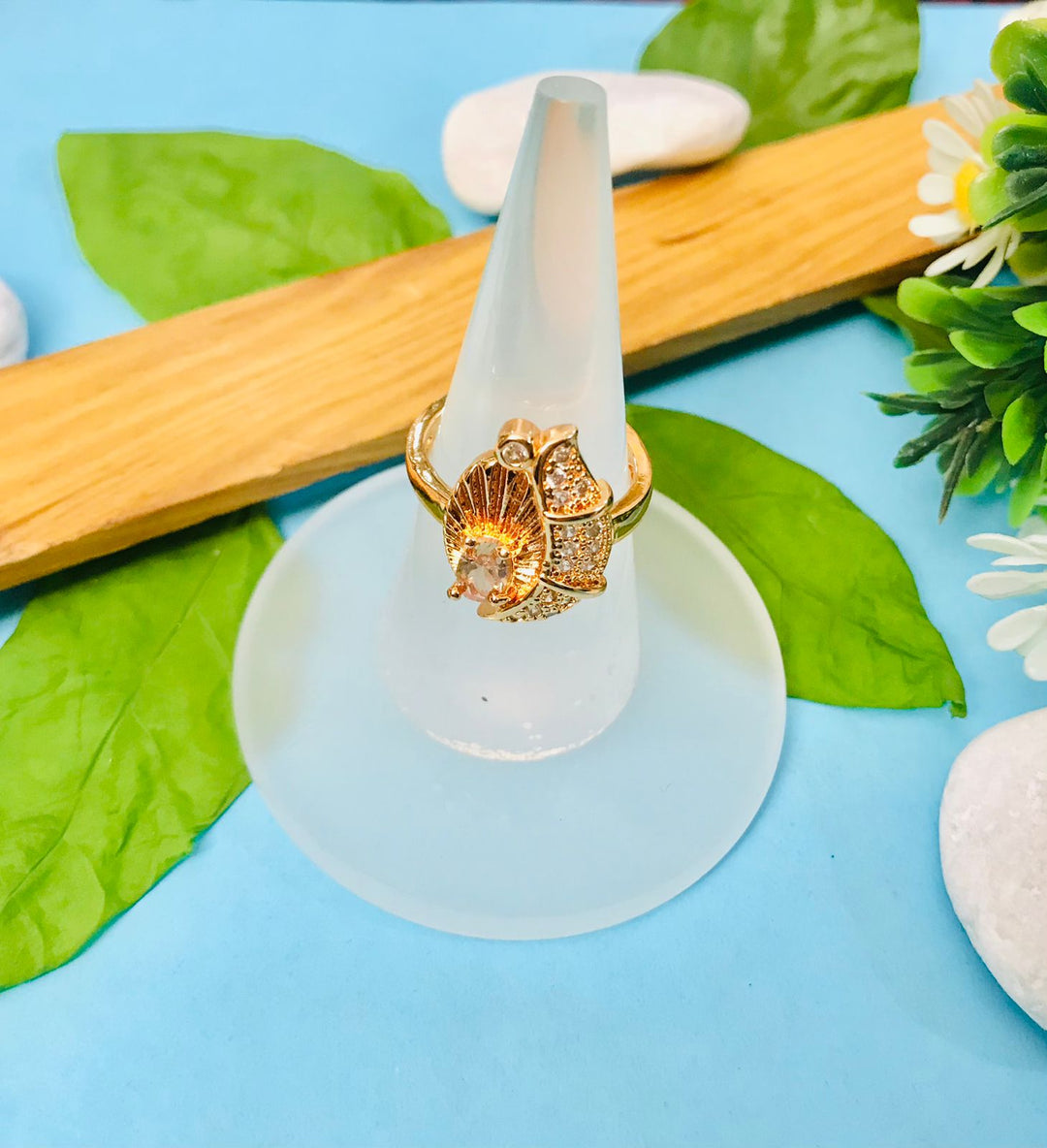 Zircon Ring-16 (Golden)