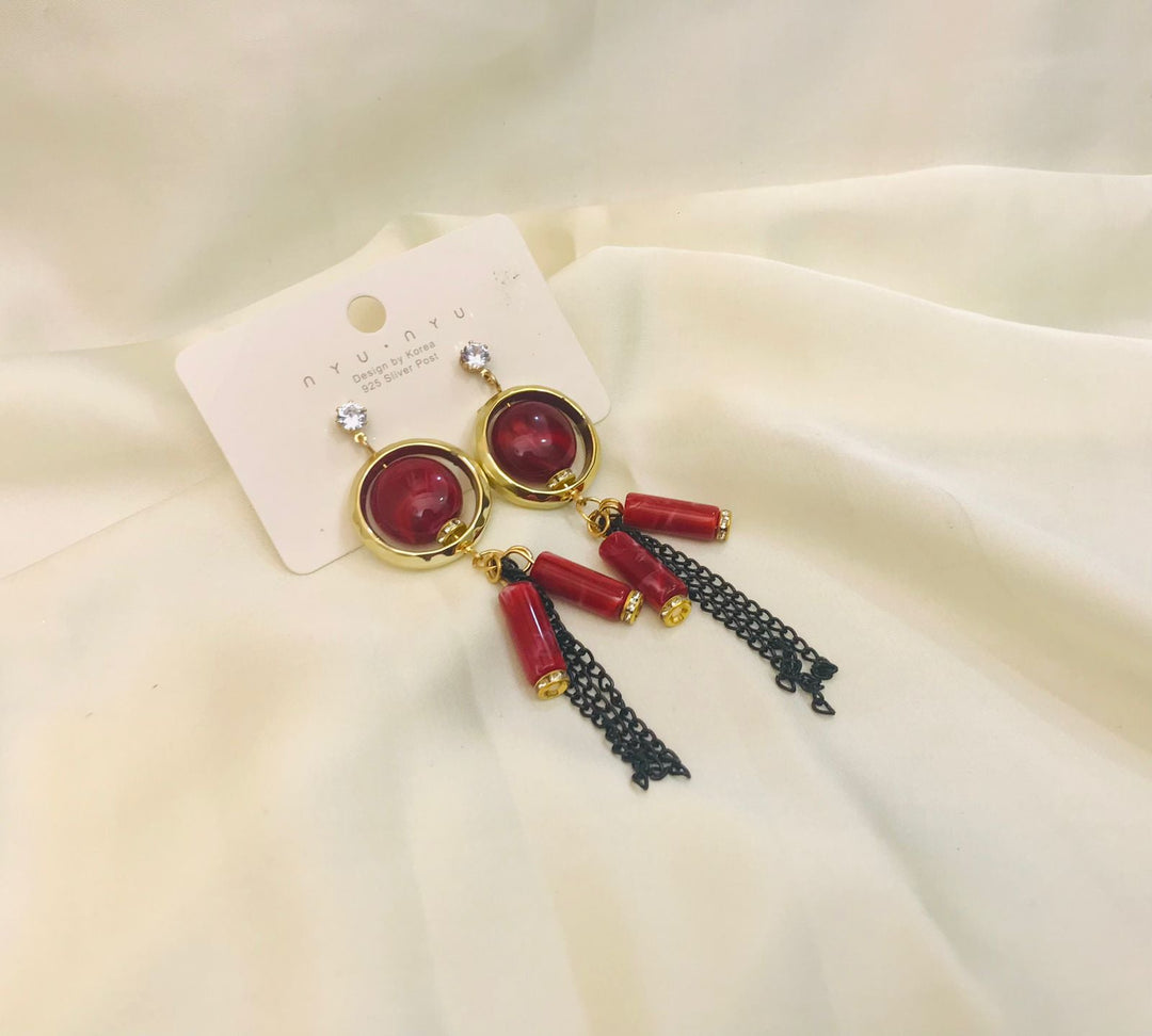 Fancy Earring-359 (Maroon)