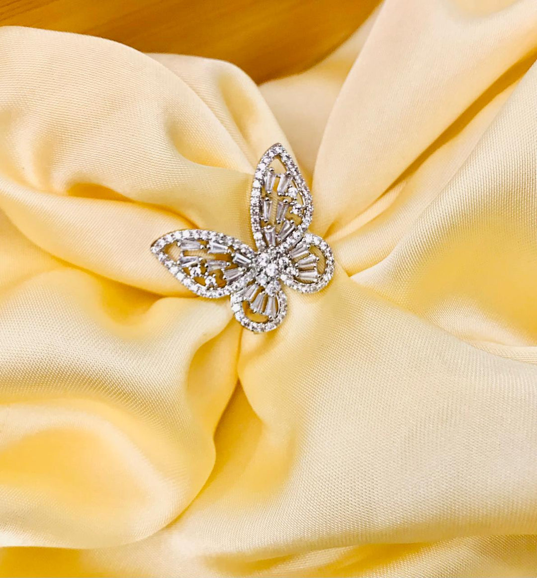 Zircon Butterfly Ring-04 (Silver)