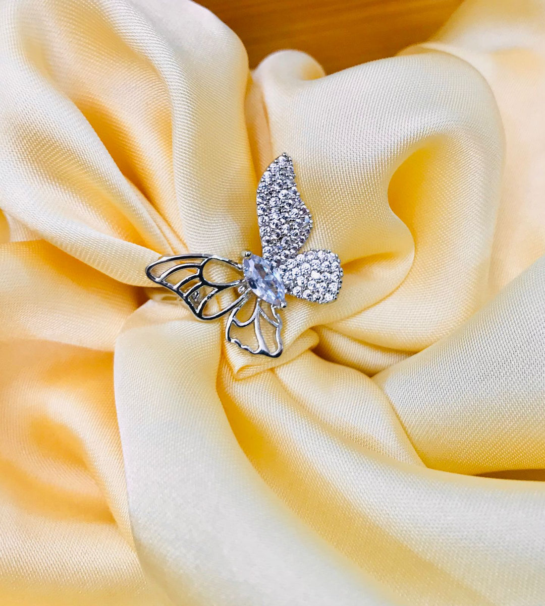 Zircon Butterfly Ring-03 (Silver)