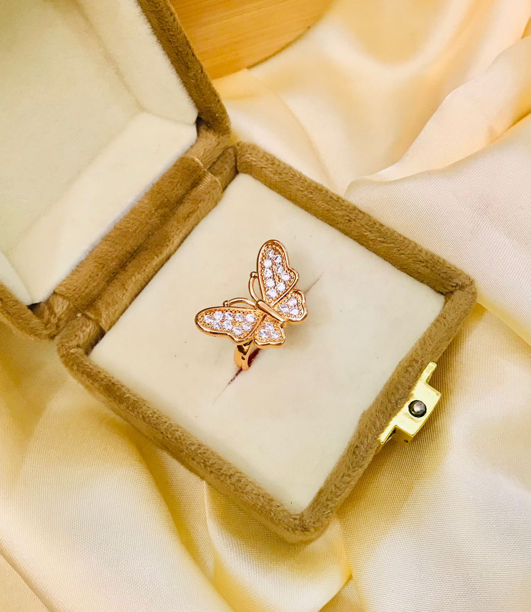 Zircon Butterfly Ring-01 (Golden)