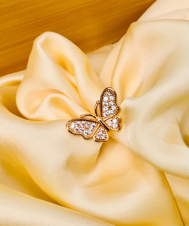 Zircon Butterfly Ring-01 (Golden)