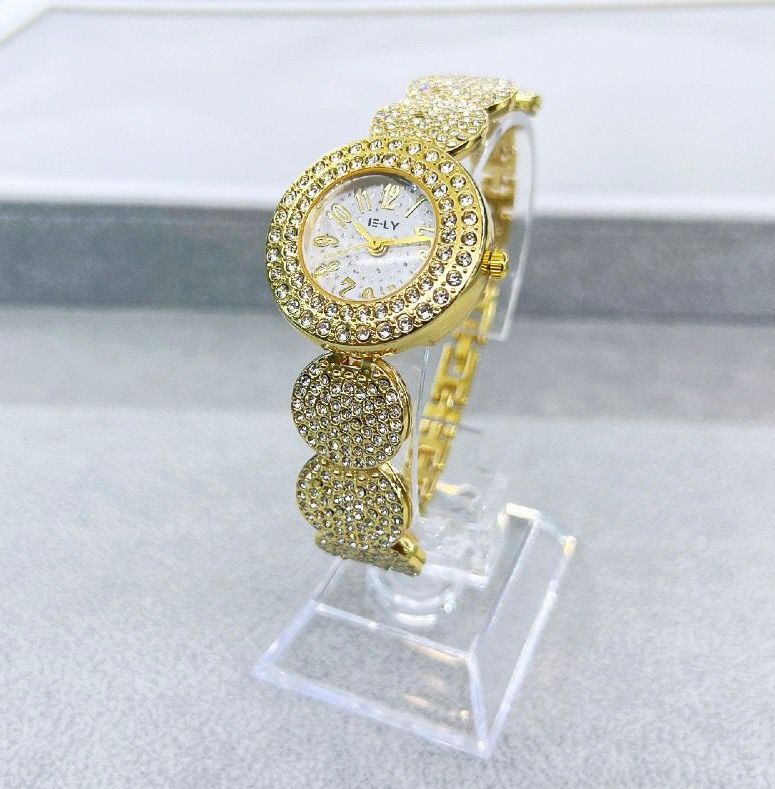 Rawayat Ladies Stone Watch-01 (Golden)