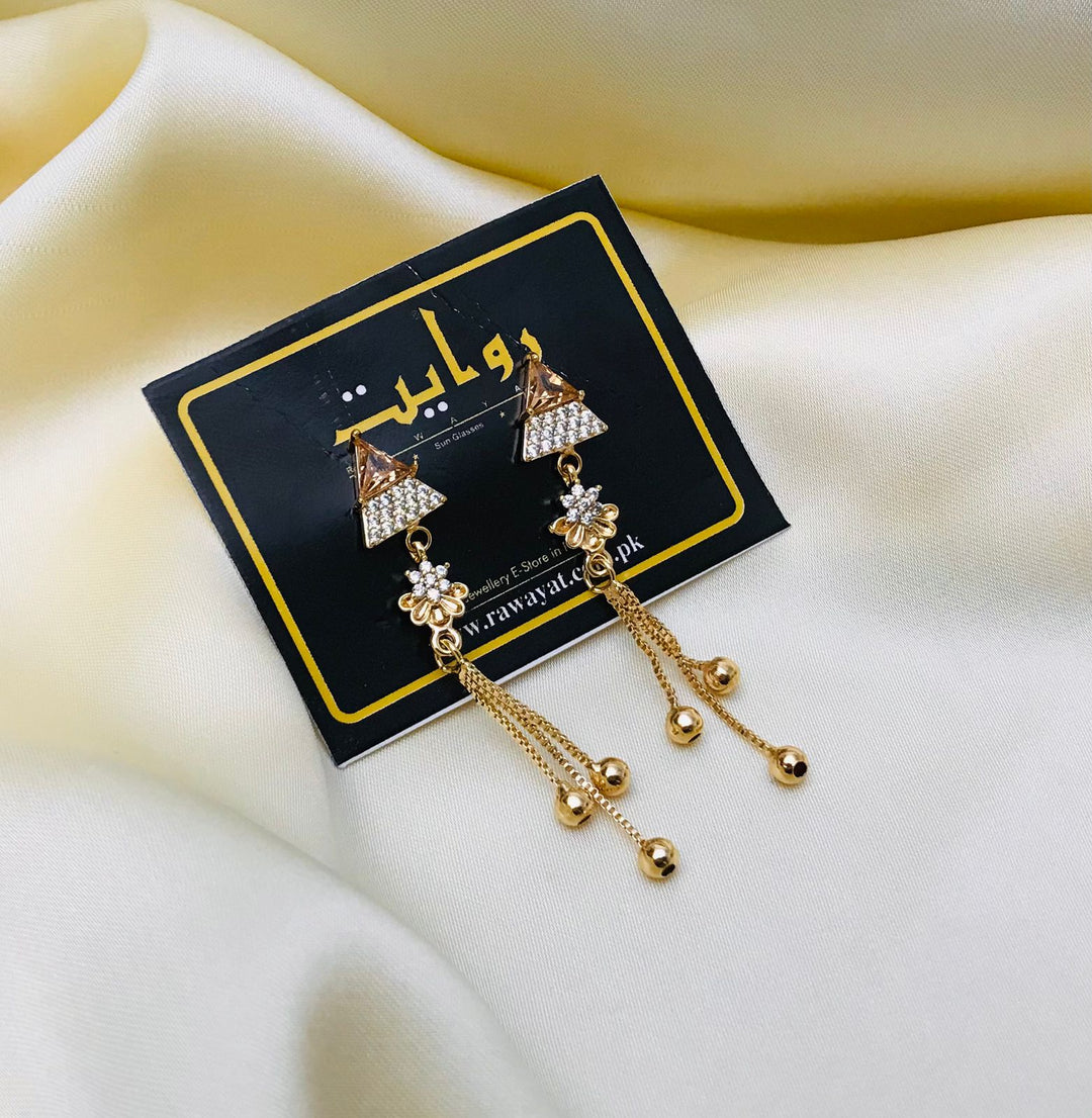 Zircon Earring-96 (Golden)