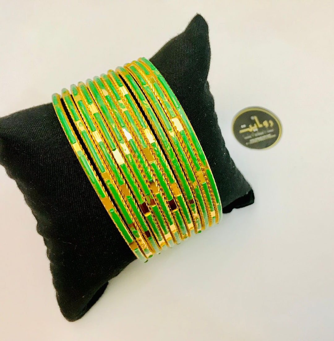 Multi Bangles-33 (Parrot Green)