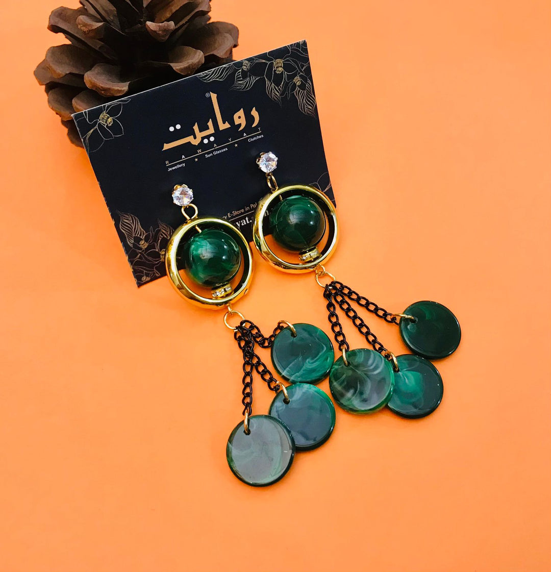 Fancy Earring-354 (Dark Green)