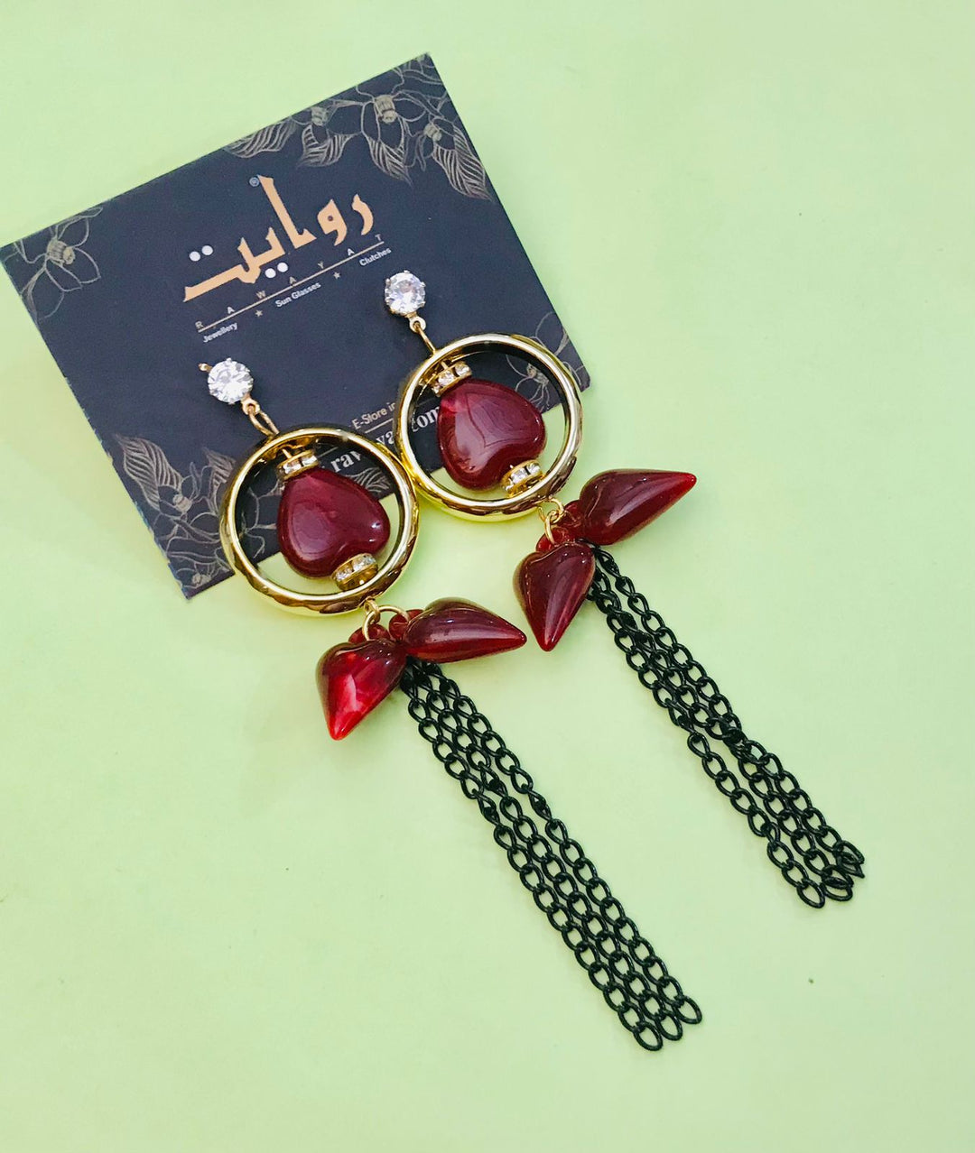 Fancy Earring-355 (Maroon)