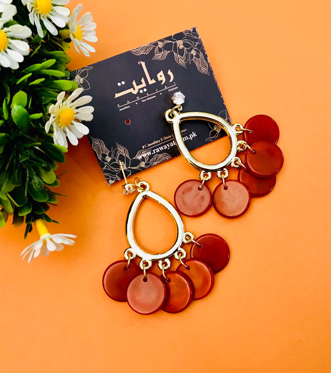 Fancy Earring-361 (Maroon)