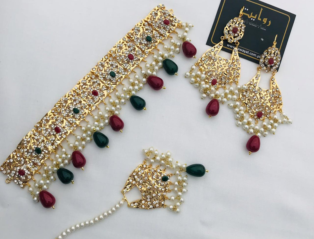 Hyderabadi Choker Set-11 (Multi)