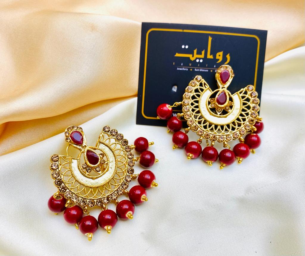 Fancy Earring-27 (Maroon)