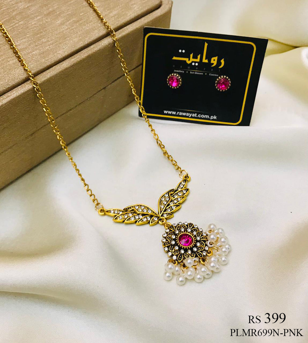 Antique Necklace-08 (Pink)