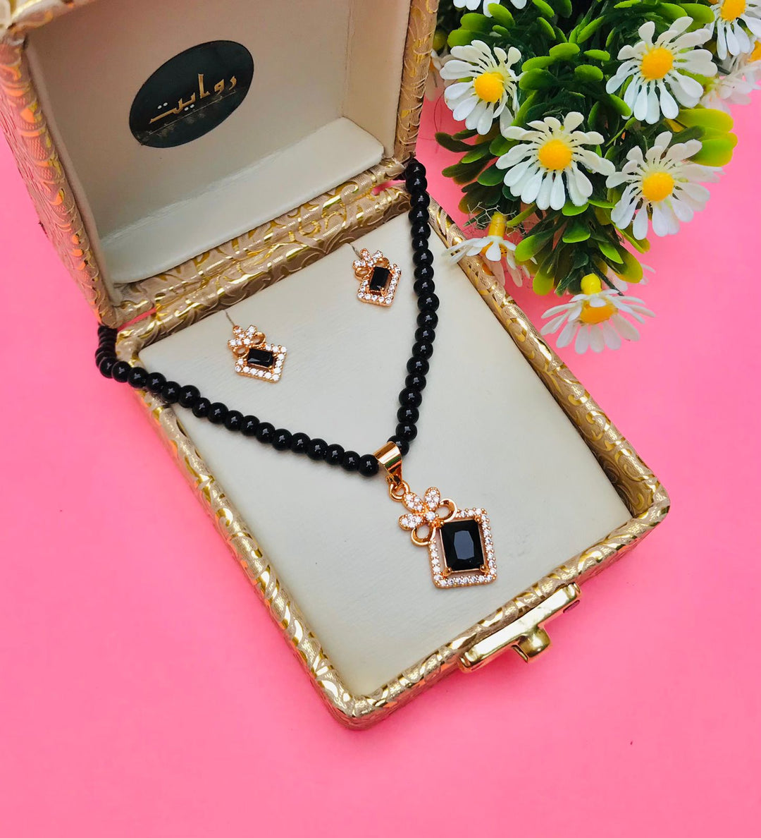 Zircon Mala Set-16 (Black)