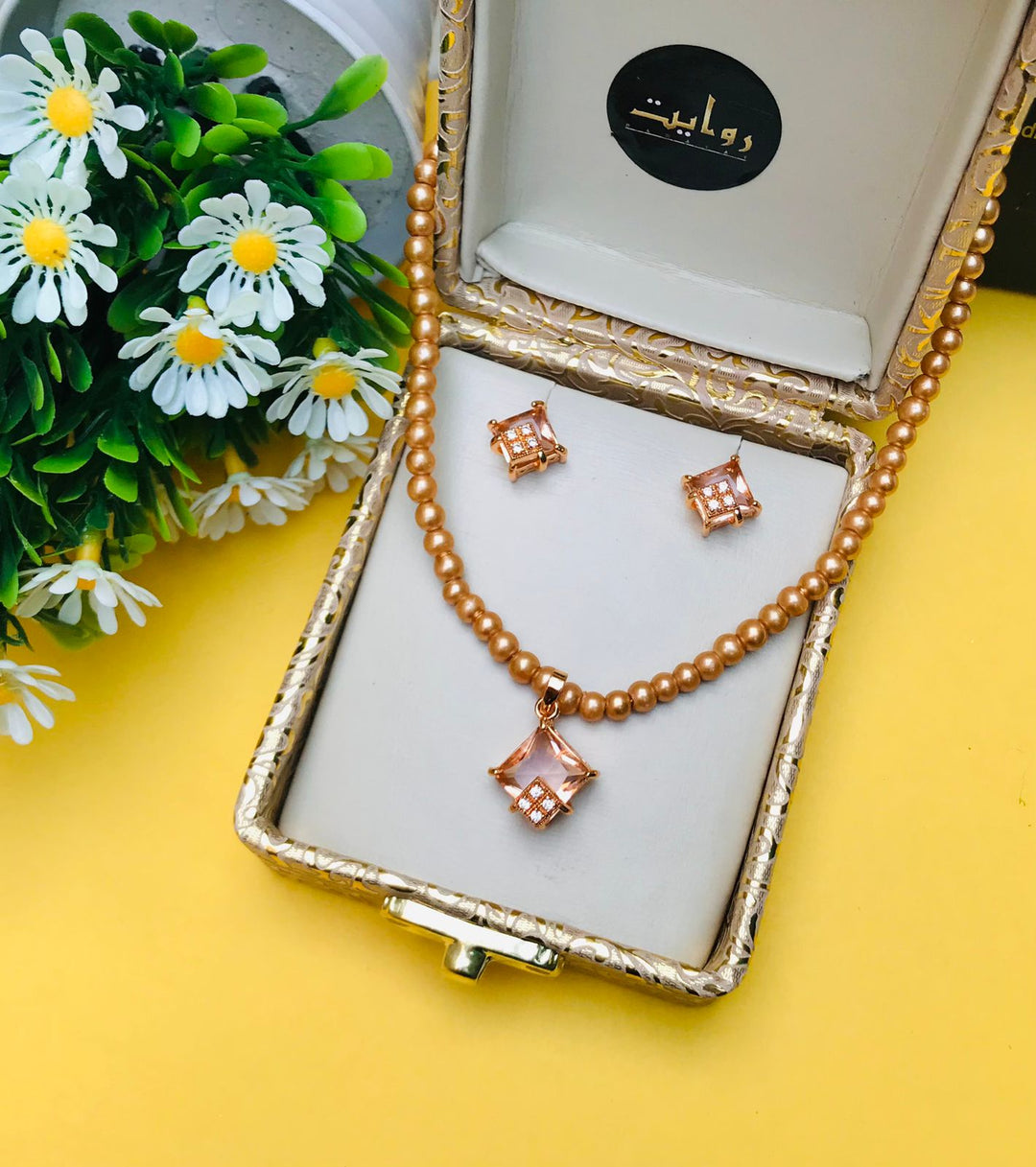 Zircon Mala Set-15 (Golden)