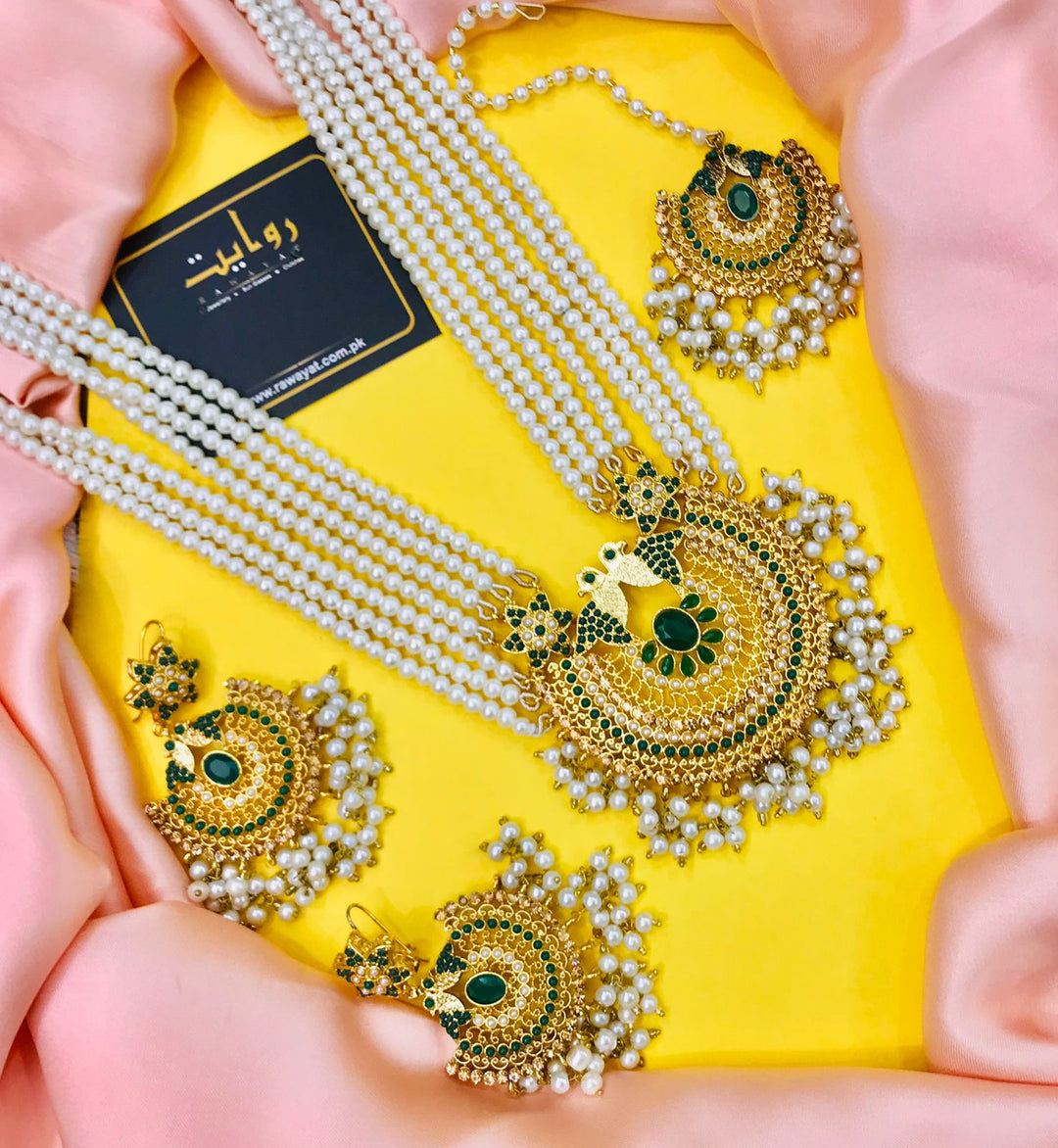 Jazmine Rani Mala Set (Green)