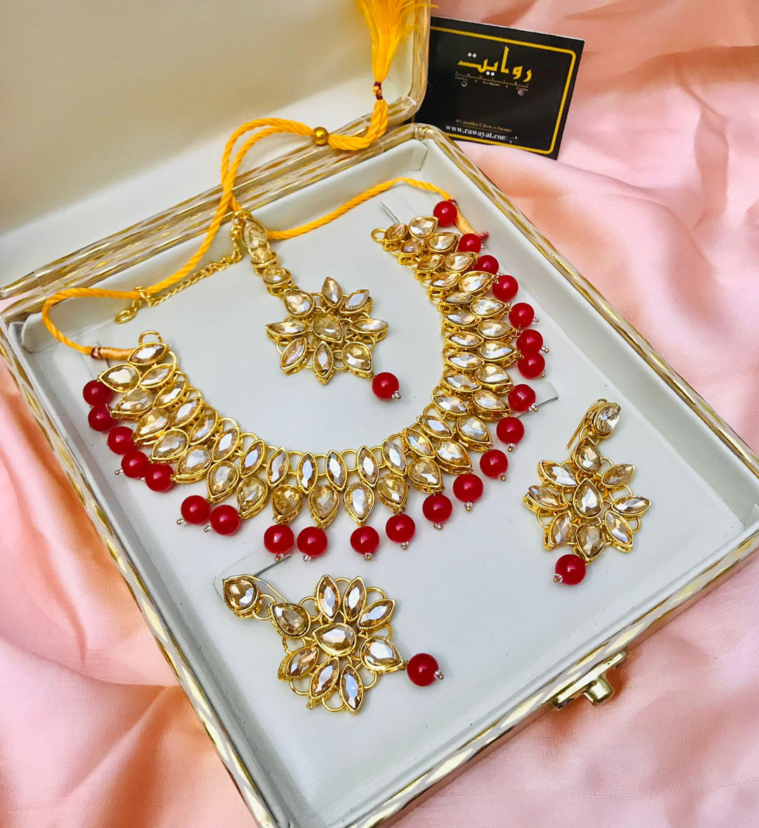 Kundan Necklace-31 (Red)