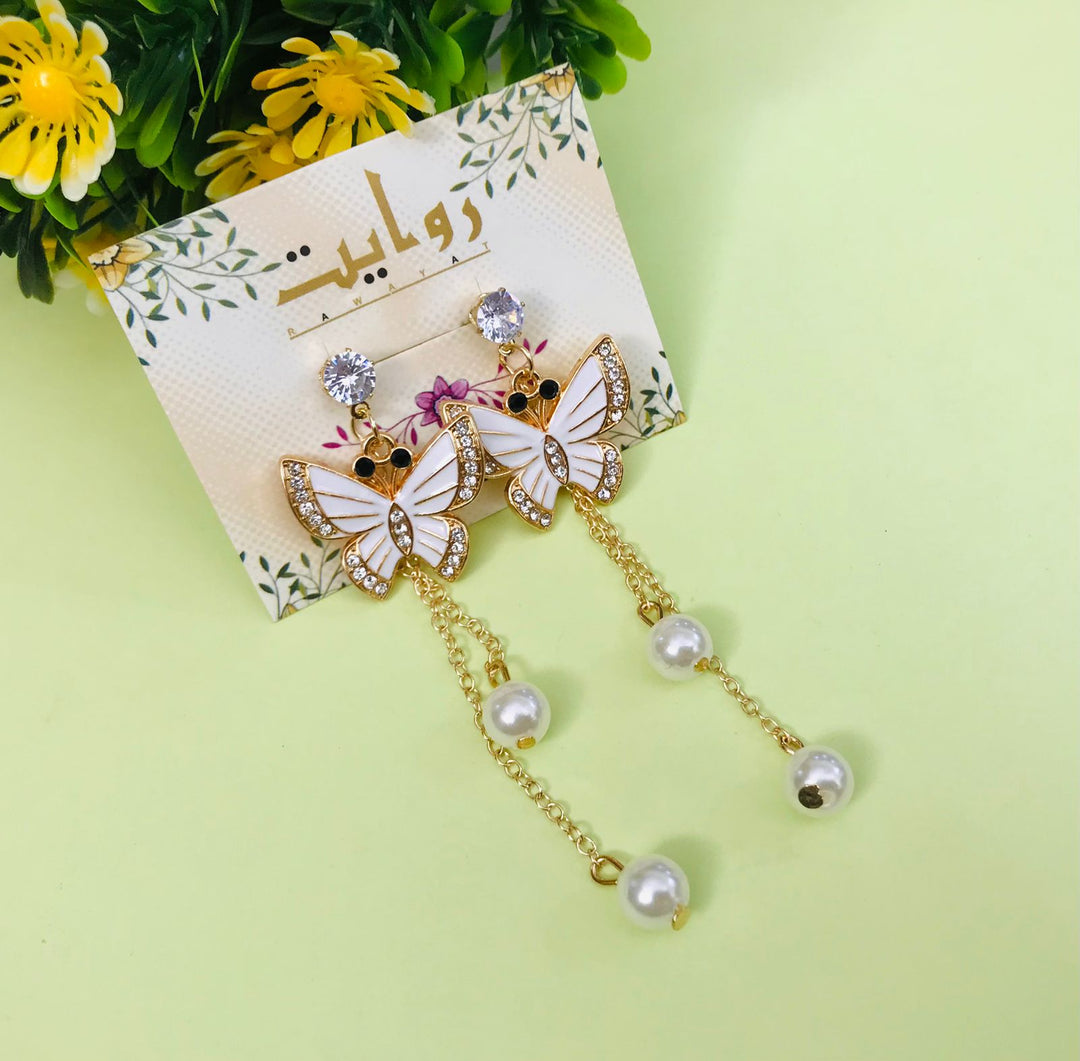 Butterfly Earring (White)