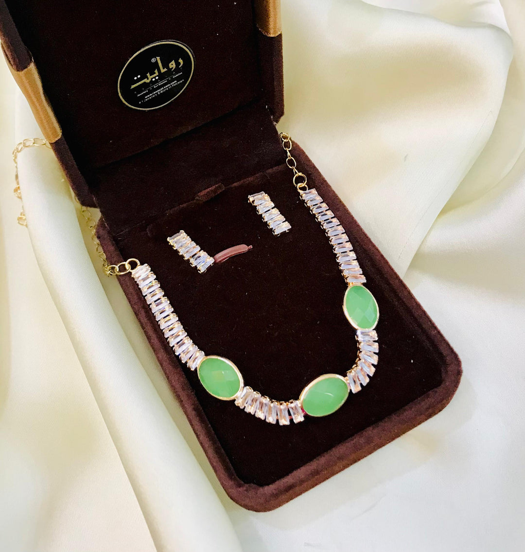 Zircon Necklace-25 (Mint Green)