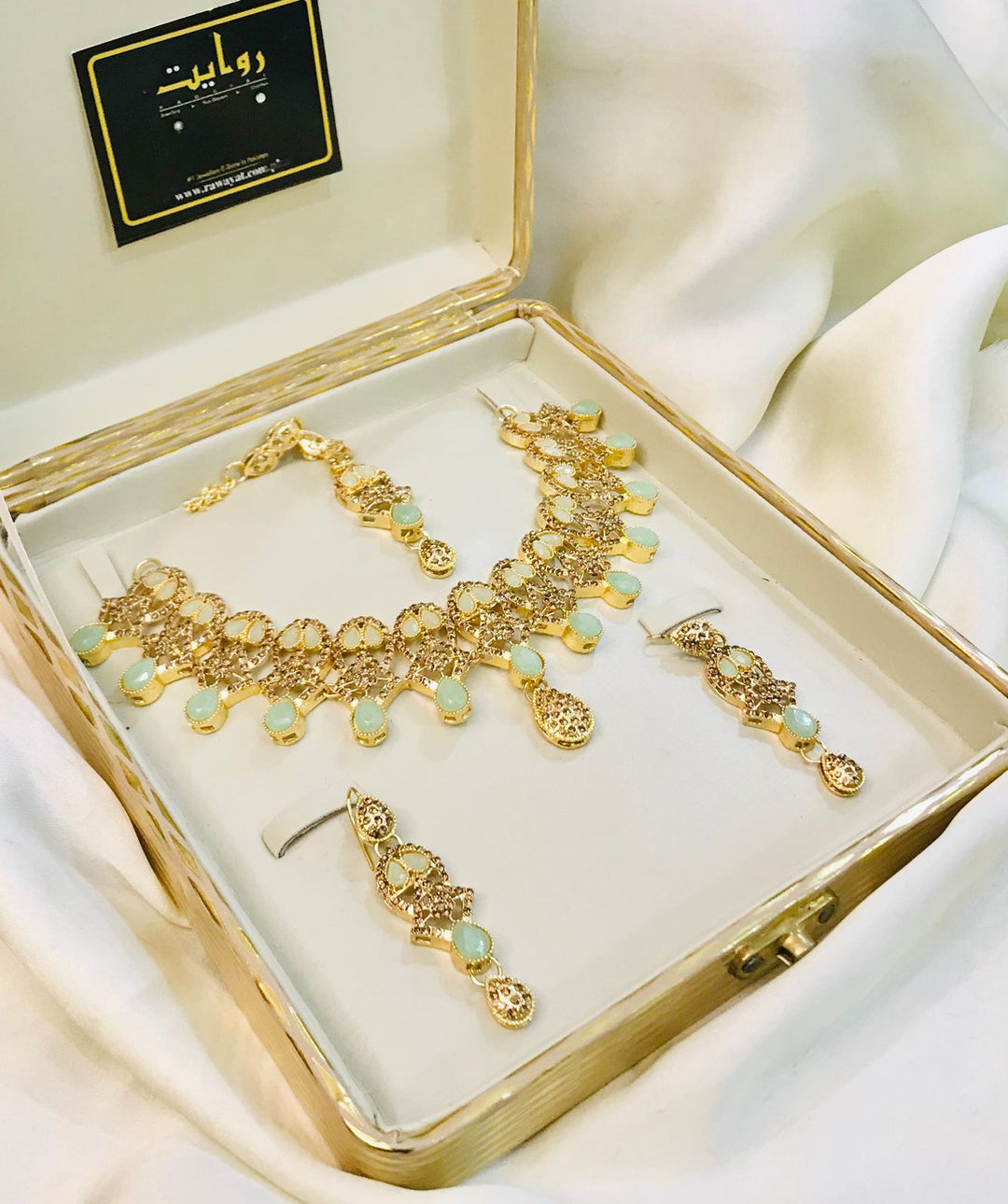 Kundan Necklace-41 (Mint Green)