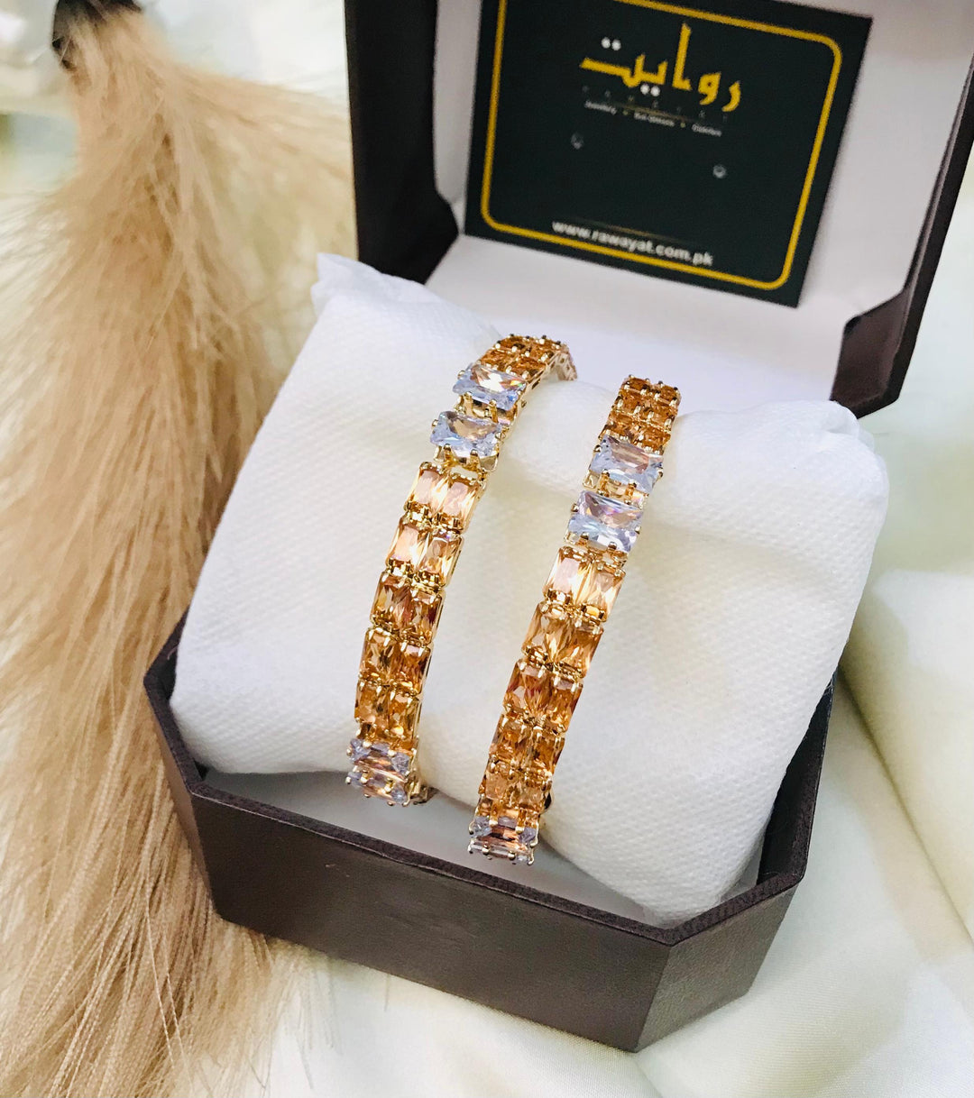 Zircon bangles-17 (Golden)