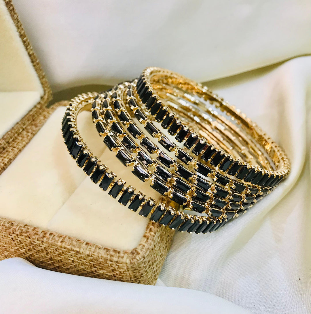 Zircon bangles-16 (Golden/Black)